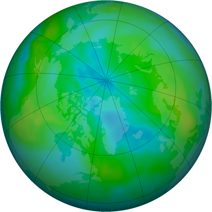 Arctic ozone map for 31 August 2010